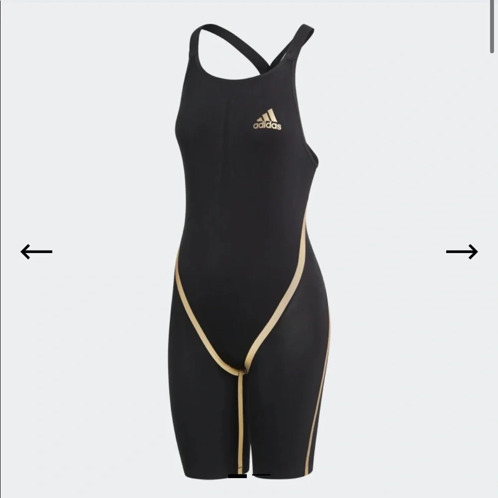 🎉Host Pick🎉 NWT Adidas: 22” Women’s Black/Gold Reflective Adizero Swimsuit